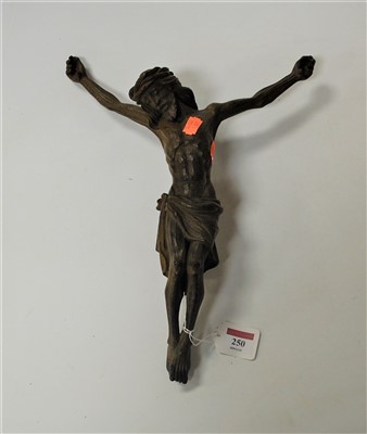 Lot 250 - A carved oak figure of Jesus in Crucifixion...