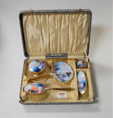 Lot 250 - A 1950s hand-painted and enamelled lady's...