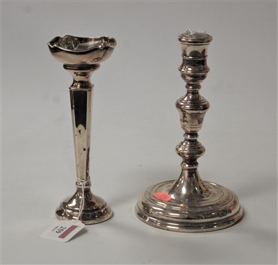 Lot 259 - A George V silver table candlestick, having...