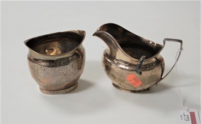 Lot 273 - A 19th century silver cream jug, of helmet...