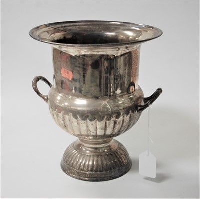 Lot 284 - A silver plated wine cooler, of campagna shape,...