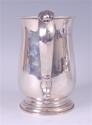 Lot 2083 - A silver bell shaped tankard, in the mid-18th...