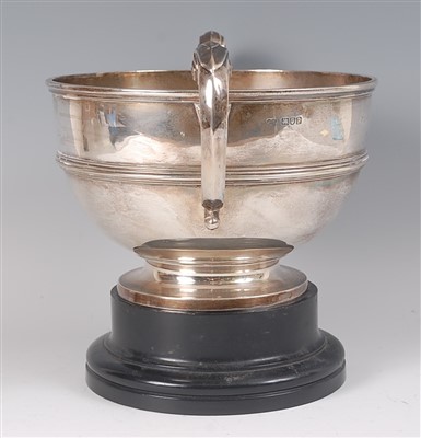 Lot 2072 - An Edwardian silver twin handled pedestal bowl,...