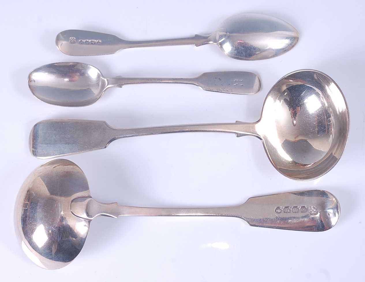 Lot 2100 - A pair of Victorian silver sauce ladles, in...