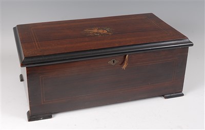 Lot 2252 - A late 19th century Swiss rosewood and inlaid...