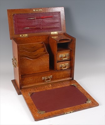 Lot 2268 - A Victorian oak stationery cabinet, with cut...