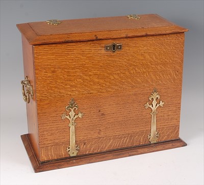 Lot 132 - A Victorian oak stationery cabinet, with cut...