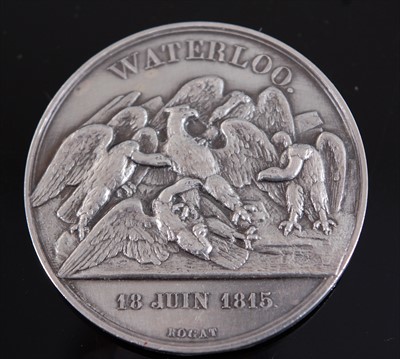 Lot 16 - A Battle of Waterloo commemorative medal by Emile Rogat