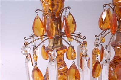 Lot 2067 - A pair of late 19th century Bohemian amber...