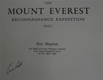 Lot 2005 - SHIPTON Eric, The Mount Everest Reconnaissance...