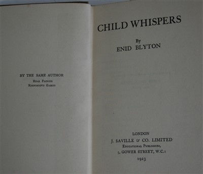 Lot 2008 - BLYTON, Enid. Child Whispers. J. Saville & Co,...