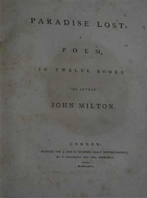 Lot 2012 - MILTON, John. Paradise Lost, a Poem in Twelve...