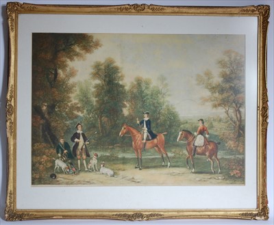 Lot 543 - English school, 18th century style, Hunting party