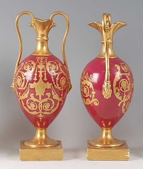 Lot 2035 - A pair of 19th century hard-paste porcelain...