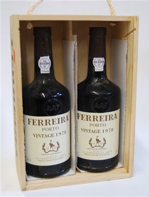Lot 1285 - Ferreira, 1978 vintage port, two bottles (OWC)