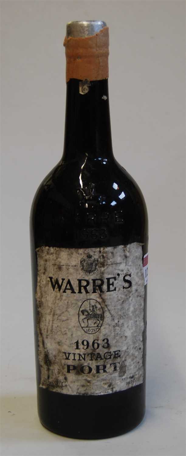 Lot 1288 - Warre's, 1963 vintage port, one bottle