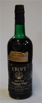 Lot 1291 - Croft, 1970 vintage port, one bottle (cork low,...