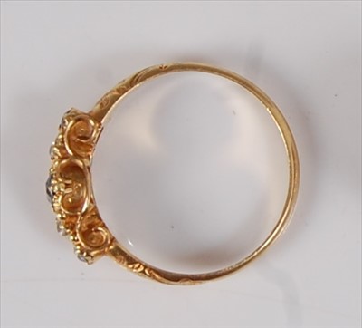 Lot 2203 - A late Victorian yellow metal, sapphire and...