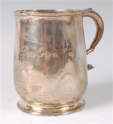 Lot 2106 - A George I silver christening tankard, of bell...