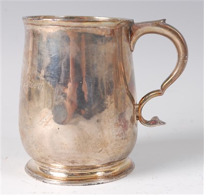 Lot 2106 - A George I silver christening tankard, of bell...