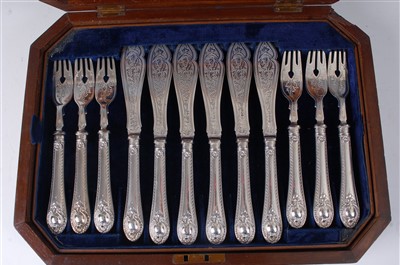 Lot 2103 - A mid-Victorian silver twelve place setting of...