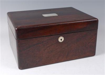 Lot 2285 - A Victorian rosewood toilet / vanity box, the...
