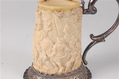 Lot 2304 - A 19th century Germanic ivory and silver...