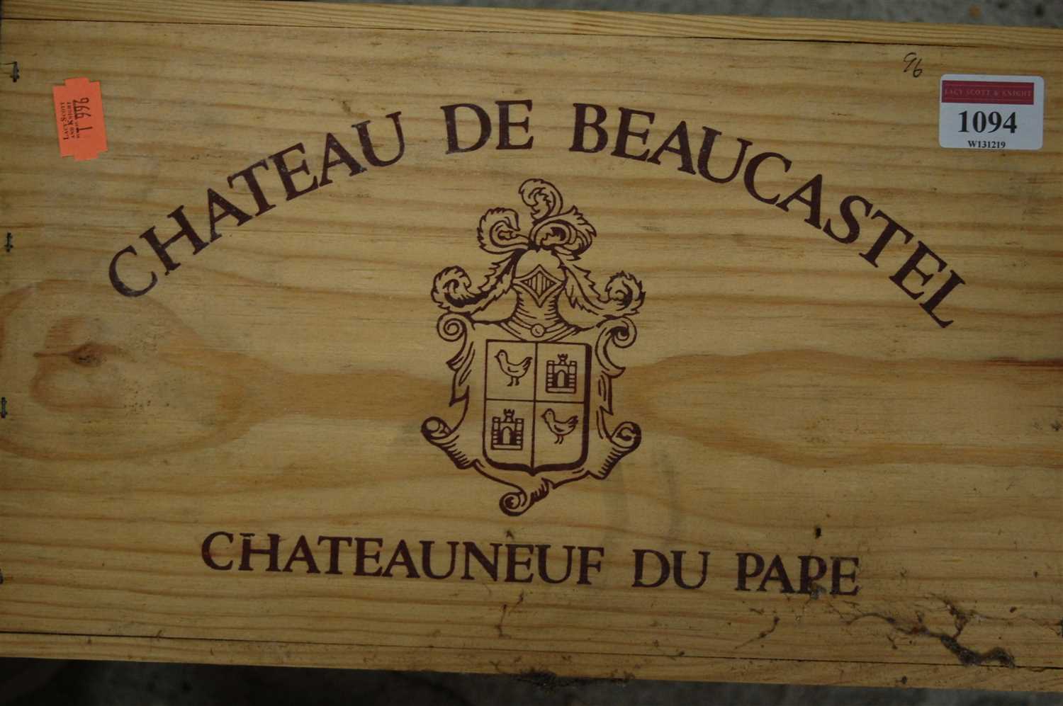 Lot 1094 - Château de Beaucastel, 1996, Châteauneuf du...
