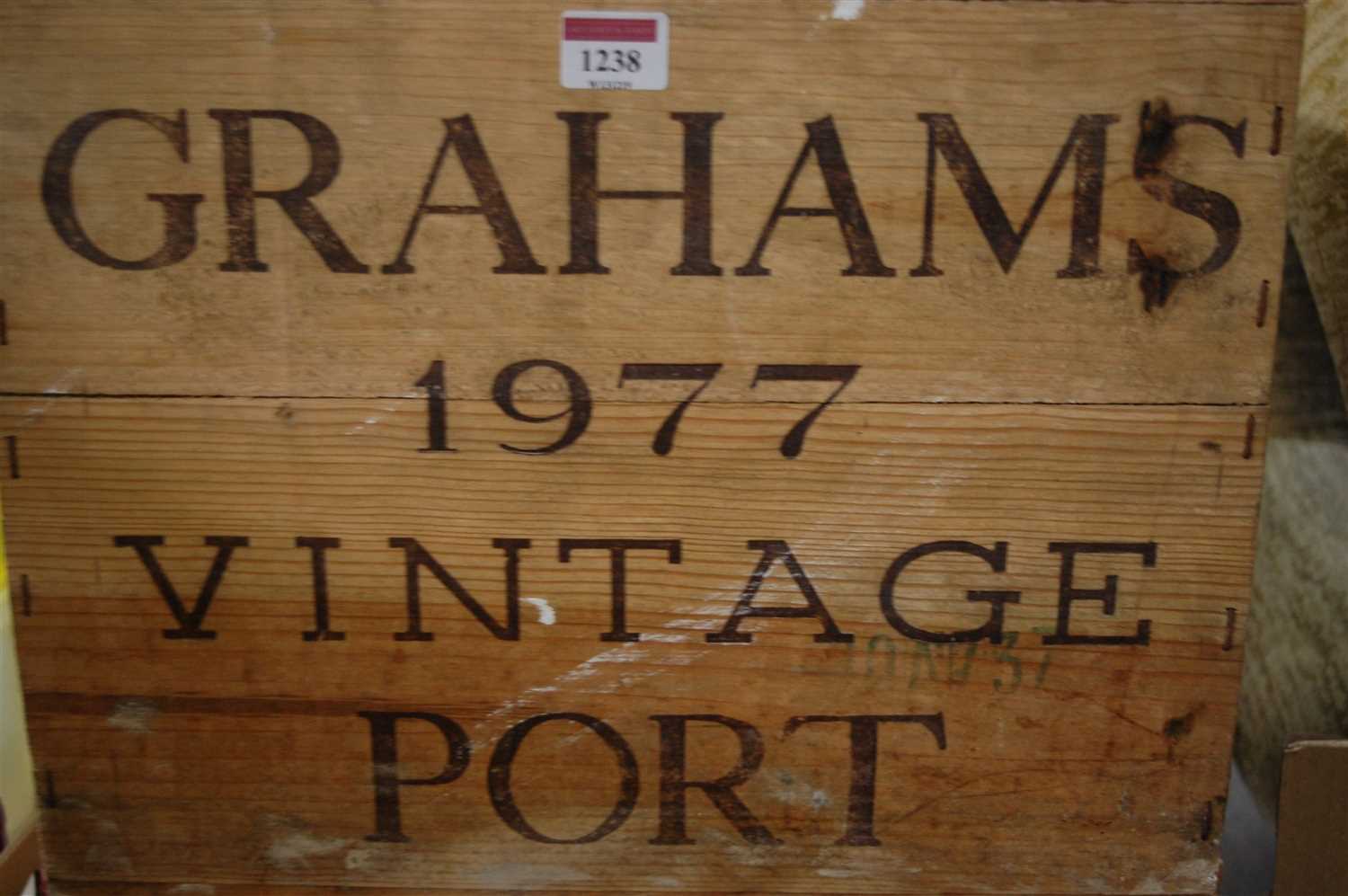 Lot 1238 - Graham's, 1977 vintage port, twelve bottles (OWC)