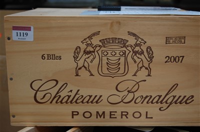 Lot 1119 - Château Bonalgue, 2007, Pomerol, six bottles...