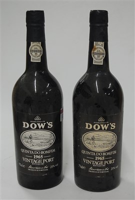 Lot 1231 - Dow's Quinta do Bomfin, 1965 vintage port, two...