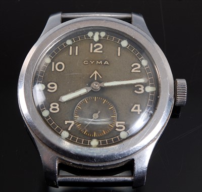 Lot 66 - A gentleman's British military Cyma W.W.W. wristwatch