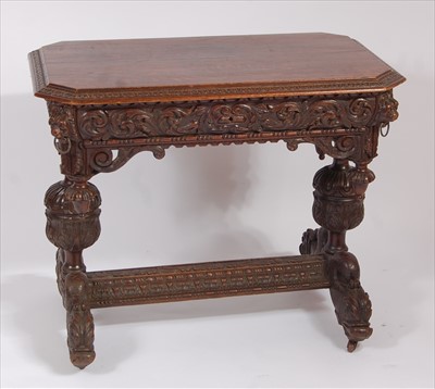 Lot 2516 - A late 19th century heavily carved oak single...