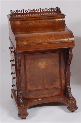 Lot 2591 - A mid-Victorian figured walnut piano top...