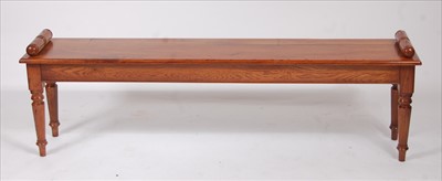 Lot 2578 - A Victorian style oak long window seat, having...