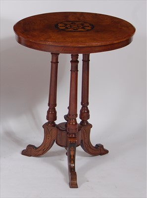 Lot 2552 - A mid-Victorian figured walnut and inlaid...