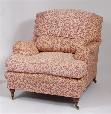 Lot 2533 - A Howard style floral upholstered armchair,...