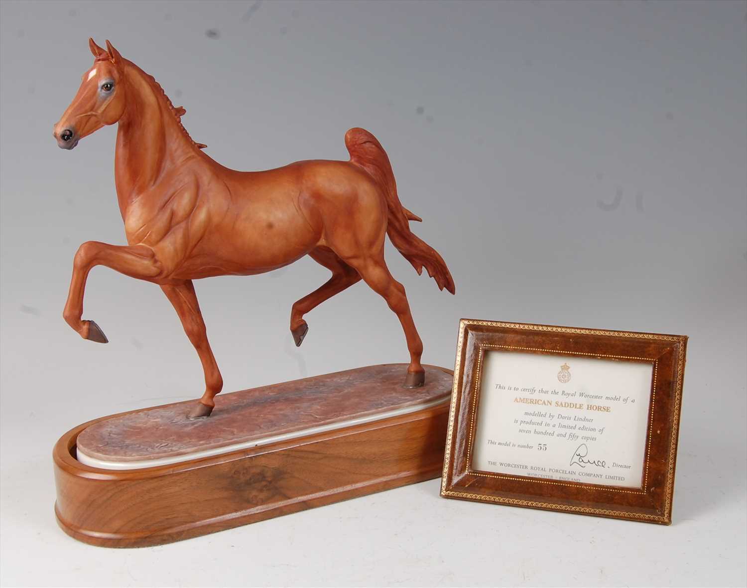 Lot 2038 - A Royal Worcester model of an American saddle...