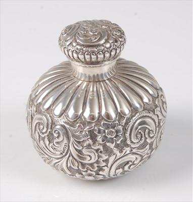 Lot 2114 - A late Victorian silver scent bottle, of squat...