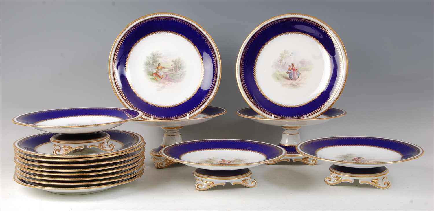 Lot 2046 - A 19th century porcelain dessert service,...