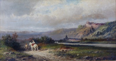 Lot 2369 - William Henry Cooper - A river landscape with...