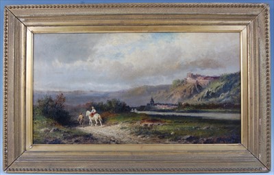 Lot 2369 - William Henry Cooper - A river landscape with...