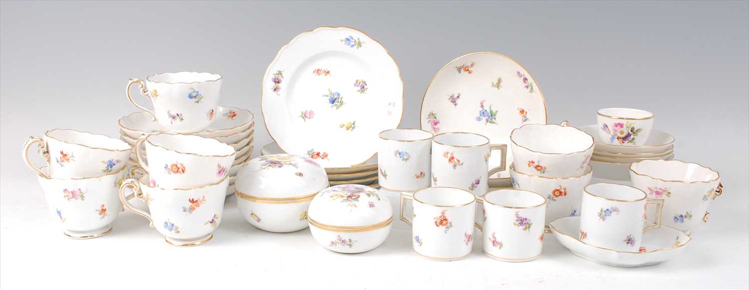 Lot 2032 - Circa 1900 Meissen porcelain tea and coffee...