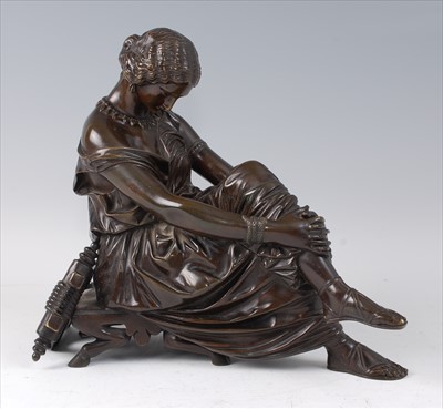 Lot 2296 - A late 19th century French bronze of a female...