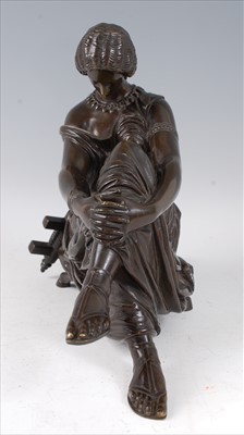 Lot 2296 - A late 19th century French bronze of a female...