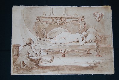Lot 2363 - Late 18th century school - a life drawing...