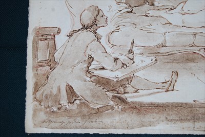 Lot 2363 - Late 18th century school - a life drawing...
