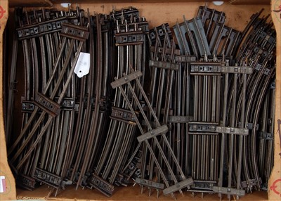 Lot 464 - A large tray of mainly Hornby 3-rail track as...