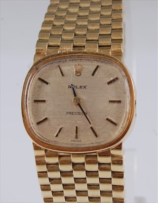 Lot 2242 - A lady's Rolex Precision 14ct gold wristwatch,...
