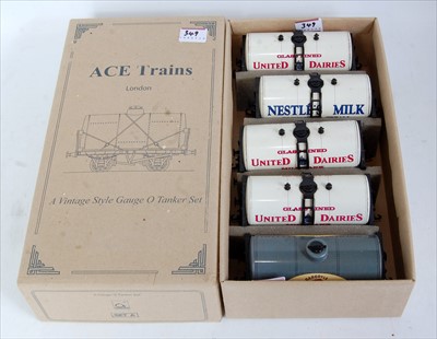 Lot 349 - Five ACE Trains tank wagons: 3x United Dairies,...